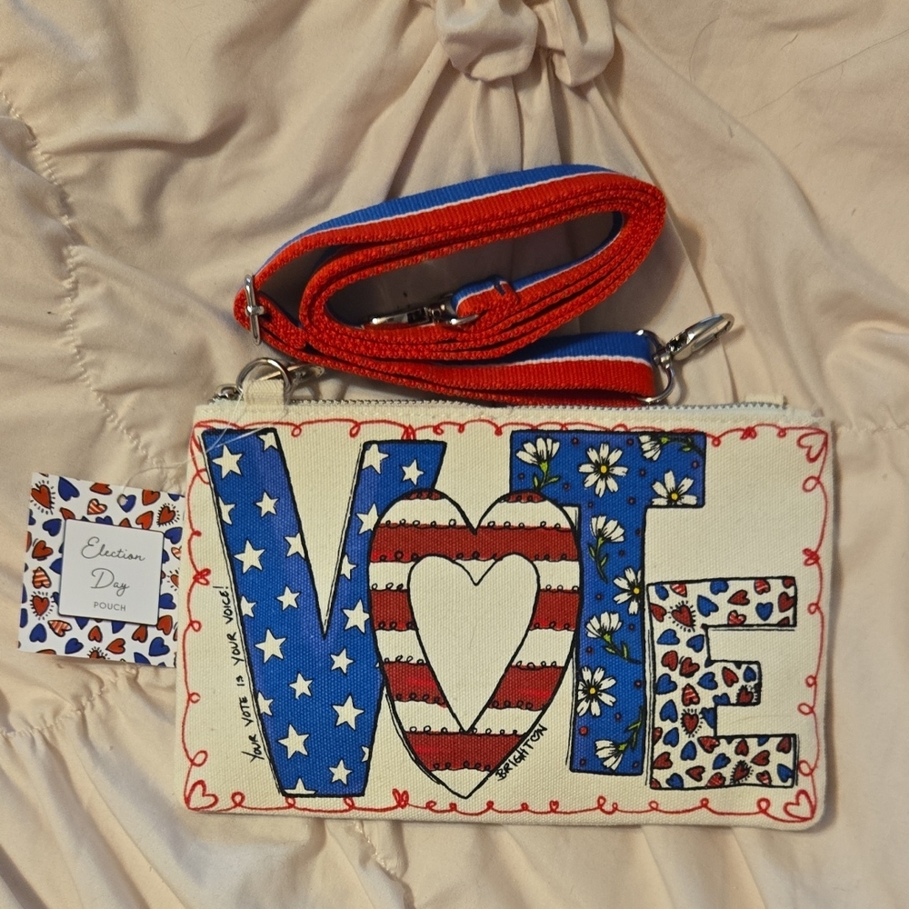 Brighton Pouch - Red, Blue, White